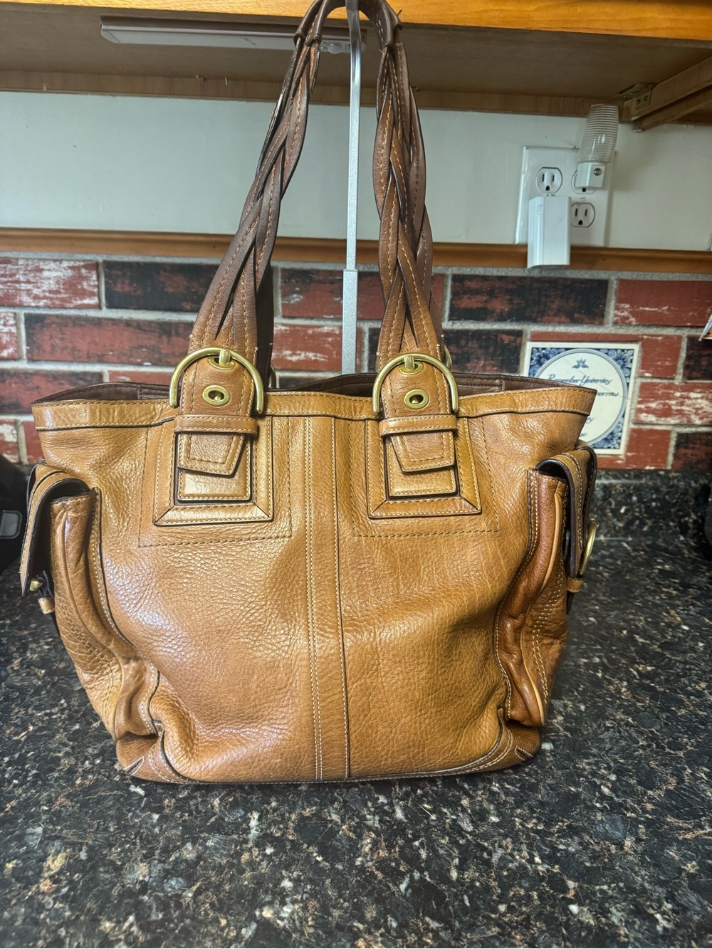 Coach Chelsea Heritage Leather Tote 10030 Cognac Brown 2008 Y2K